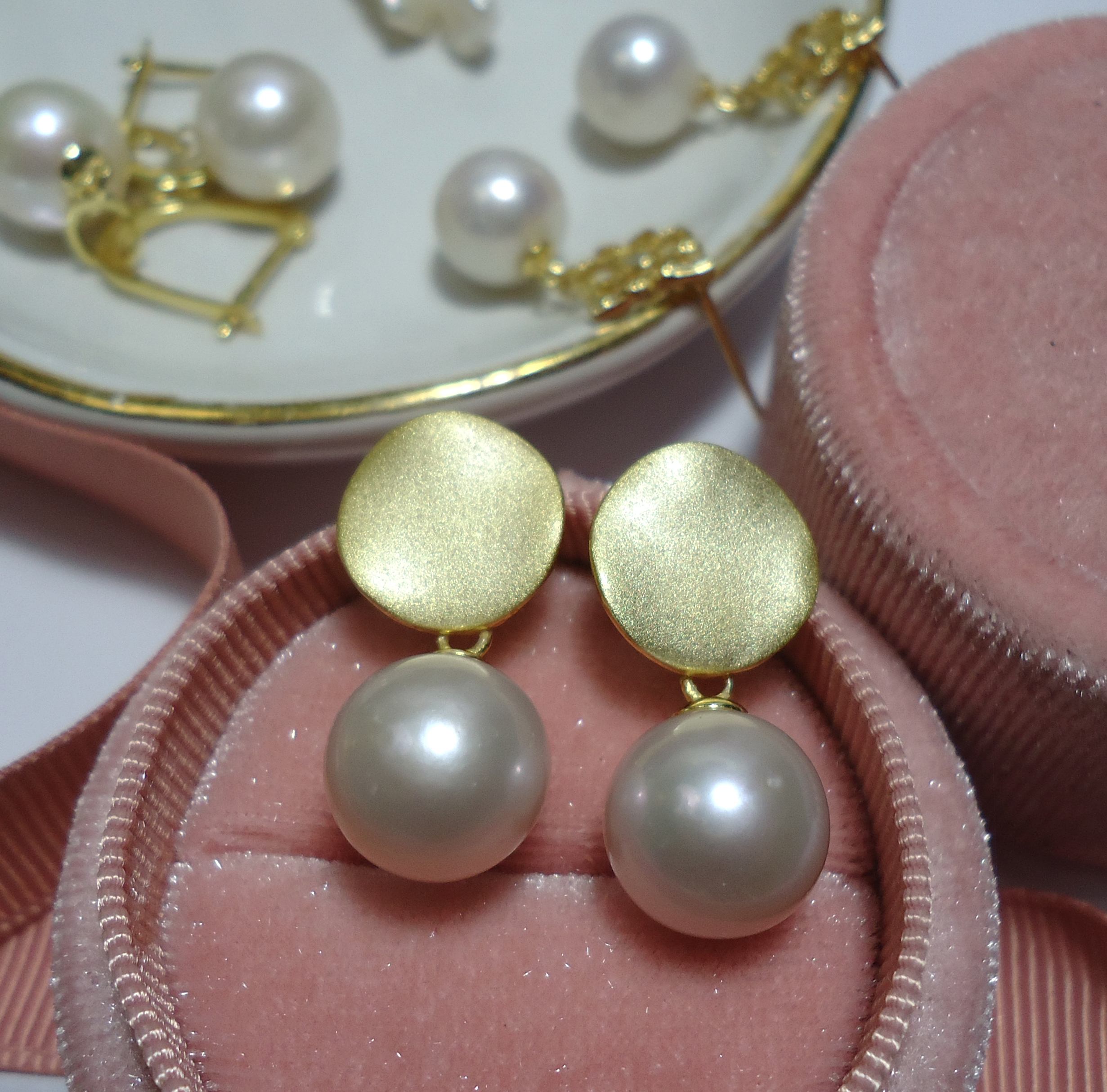Modern Classic Pearl Silver Earrings Australian Designer Fine